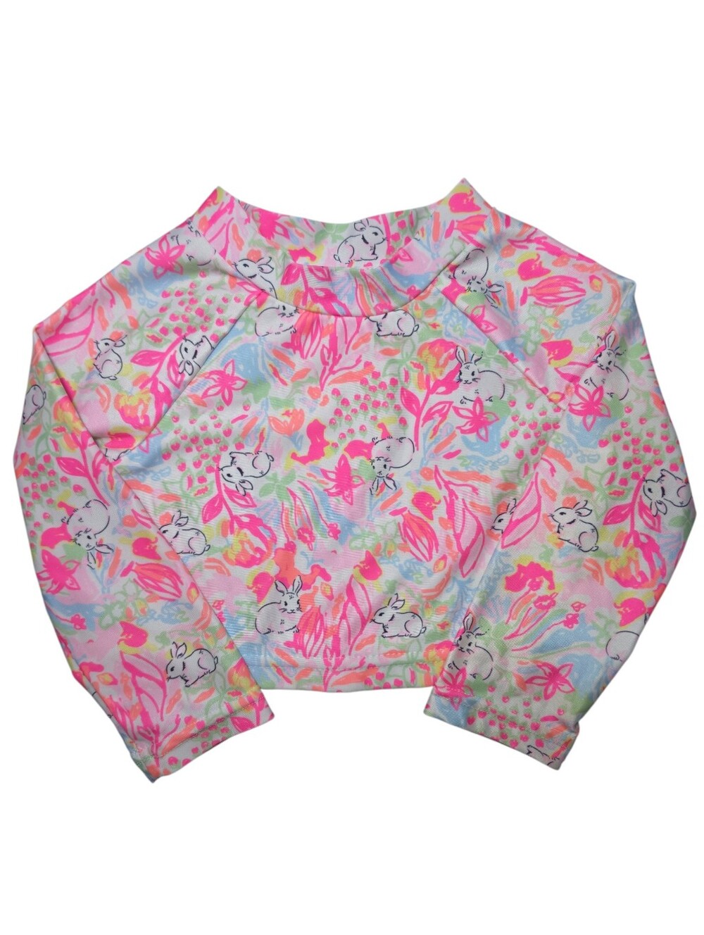 Crown & Ivy Baby Pastel Floral Bunny Swim Shirt Rashguard - Pink - 18M